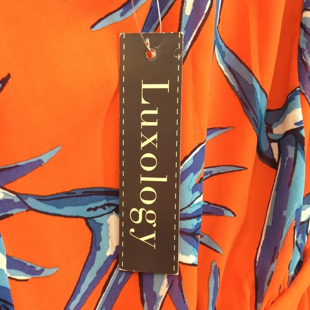 Luxology Coral Blue Tropical Floral Sleeveless Maxi Dress Size 18 NEW With Tags - Picture 7 of 11